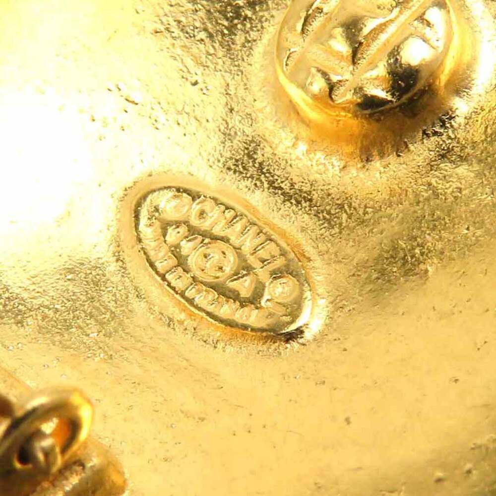CHANEL Authentic Gold Logo Earrings - Picture 13 of 13